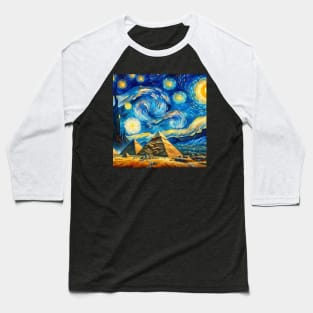 Pyramids of Giza Starry Night - Beautiful Iconic Places Baseball T-Shirt